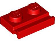 Placa Modificada 1x2 com trilho para porta Vermelha