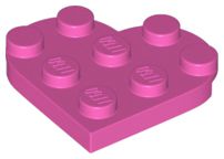 Placa 3x3 em formato de coração cor de rosa escuro