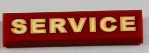 Placa Lisa 1x4 com esrita "SERVICE" Dark Red