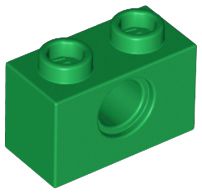 Tijolo Lego 1x2 com Furo Verde