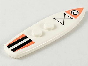 Prancha de Surfe Branca com Desenho de Logo Esportivo