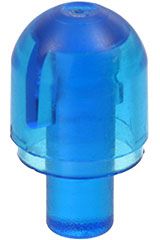 Barra com Extremidade Formato Capa de Lâmpada Translúcida Azul Escuro