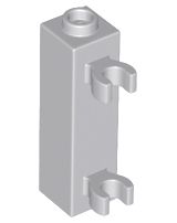 Tijolo Modificado 1x1x3 com 2 clips laterais cinza claro