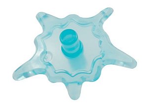 Explosão de energia em formato de escudo pequeno com extremidade de barra azul claro translúcido