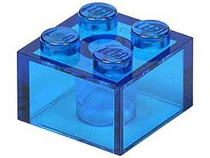 Tijolo 2x2 Translúcido Azul Escuro