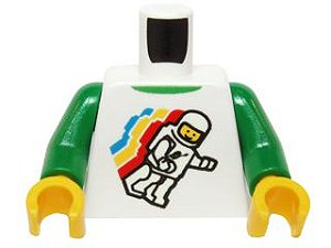 Torso branco com desenho de astronauta flutuando