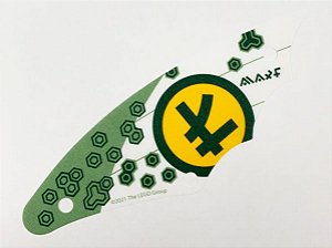 Vela de Pano Branca triangular 5x17 com hexágonos verde escuro