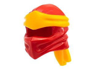 Capacete Ninjago envoltório tipo 4 com bandana laranja claro moldada vermelho