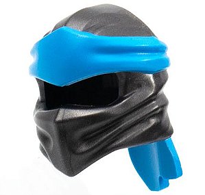 Capacete Ninjago Cinza Escuro Perolado envoltório tipo 4 com bandana  moldada Dark Azure
