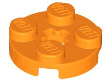 Placa Redonda 2x2 com Furo para Eixo Laranja