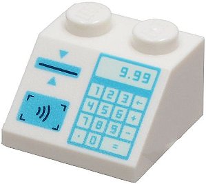 Inclinação 45 2x2 Branca com desenho de Caixa Registradora