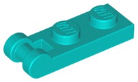 Placa Modificada 1x2 com Alça na Extremidade Azul Turquesa
