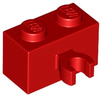 Tijolo Modificado 1x2 com Clip Lateral Vermelho