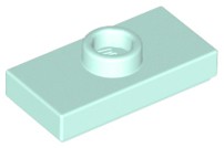 Placa Modificada 1x2 com botão light aqua
