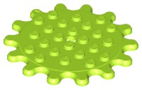Placa Redonda 6x6 com 14 Dentes de Engrenagem Verde Limão