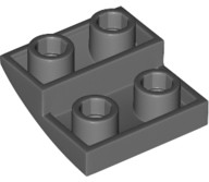 Inclinação Curva 2x2 invertida Cinza Escura