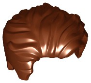 Cabelo penteado para a esquerda e despenteado marrom