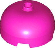 Tijolo Redondo 3x3x1 1/3 Dome Top com Stud Aberto Magenta
