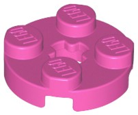 Placa Redonda 2x2 com Furo para Eixo Dark Pink