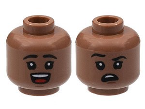 Cabeça dupla face com boca aberta com dentes e língua / confuso Medium Brown