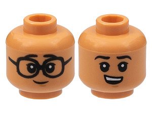 Cabeça dupla face com óculos / sorriso Nougat