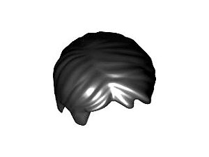 Cabelo curto despenteado com parte lateral preto