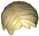 Cabelo curto despenteado com parte lateral bege