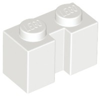 Tijolo Modificado 1x2 com com ranhura branco