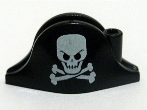 Chapéu de pirata com caveira Preto