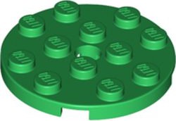 Placa Redonda 4x4 com furo Verde