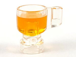 Caneca translúcida com desenho de bebida laranja