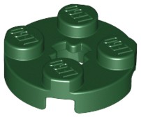 Placa Redonda 2x2 com Furo para Eixo Verde Escura