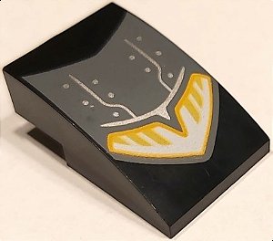 Inclinação Curva 3x2 Preta com desenho de farol amarelo e branco
