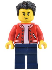 Minifigura Lego City - Homem com jaqueta vermelha