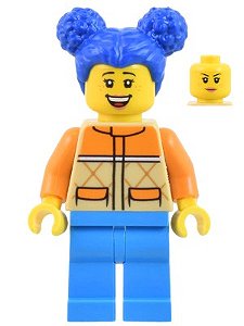 Minifigura Lego City - Mulher com Jaqueta acolchoada Bege