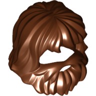 Cabelo com barba e buraco na boca Marrom