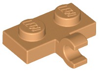 Placa modificada 1x2 com Clip Horizontal Medium Nougat