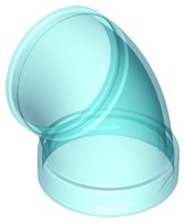 Tubo Cilindrico com 90º Translúcido Azul Claro