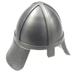 Capacete de Guarda de Castelo com Protetor de Pescoço Flat Silver