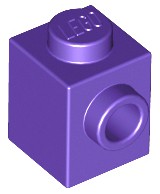 Tijolo Modificado 1x1 Com Furo Lateral Dark Purple