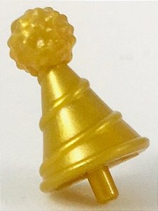 Chapéu com alfinete, chapéu de festa dourado perolado