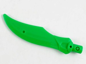 Espada com Lâmina Curva e Barra Verde Brilhante