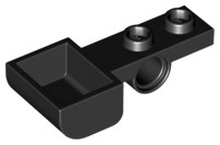 Placa Modificada 1x2 com furo para pino e Caçamba (Catapulta) Preta