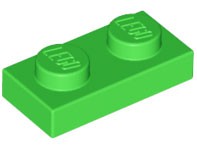 Placa 1x2 Verde Brilhante