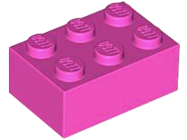 Tijolo 2x3 Rosa Escura