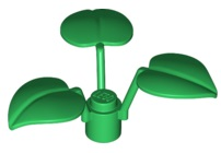 Haste de planta 1x1x2/3 com 3 folhas grandes verde