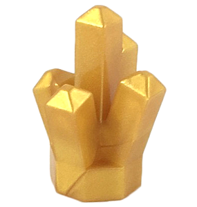 Rocha 1x1 Cristal com 5 pontas Dourado Perolado