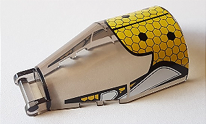 Para-brisa 6x4x2 redondo com alça de barra e desenho de favo de mel amarelo