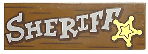 Placa Lisa 2x6 Com Desenho de Estrela e escrita 'SHERIFF' Medium Nougat