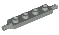 Placa modificada 1x4 com suporte de rodas cinza clara